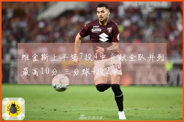 维金斯上半场7投4中贡献全队并列最高10分 三分球4投2中